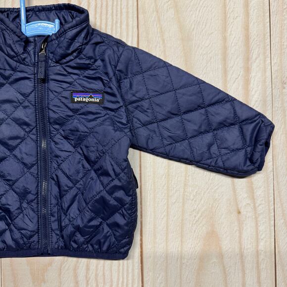 Patagonia Nano Puff Baby 3-6 Months Primaloft Insulated Jacket Quilted Navy - Picture 4 of 7